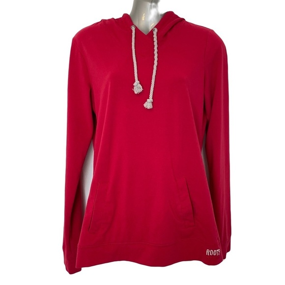 ROOTS Active Red Hoodie Sweatshirt Size S Women’s - Picture 1 of 11